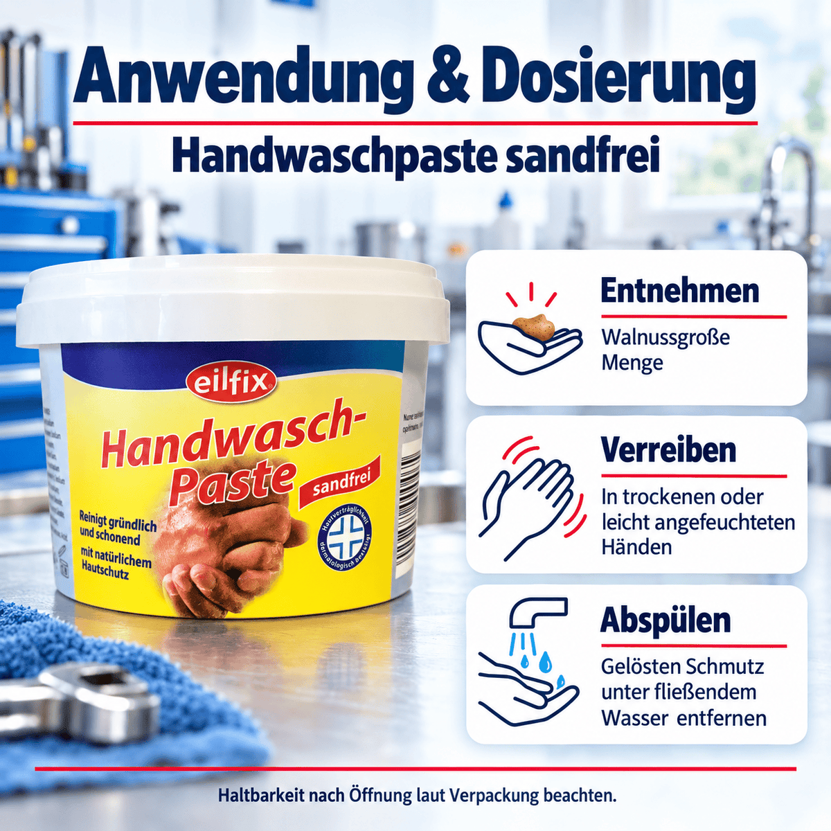 EILFIX HANDWASCHPASTE sandfrei für die Werkstatt
