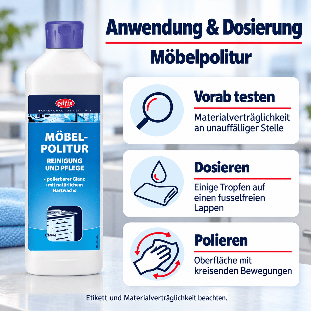 EILFIX MÖBELPOLITUR Pflege und Reinigung
