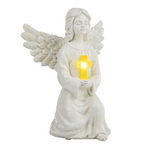 Engel Figur Gartendeko Solar Gartenfiguren Außen LED 22x16 Schutzengel Grab
