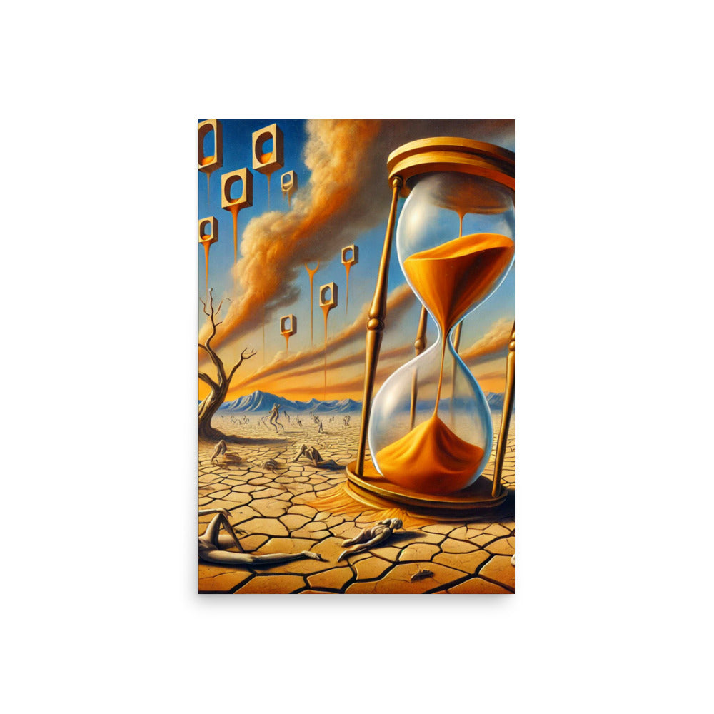 Floating Hourglass Poster
