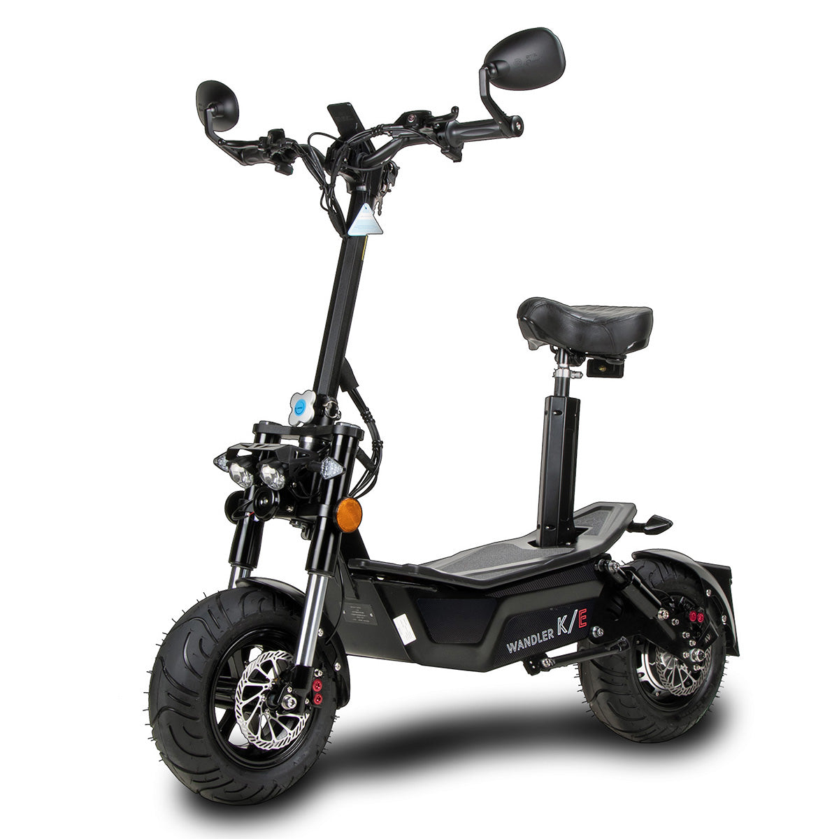 WANDLER K/E Schwarz – Elektroroller 45 km/h mit Sitz für Alltag & Pendeln