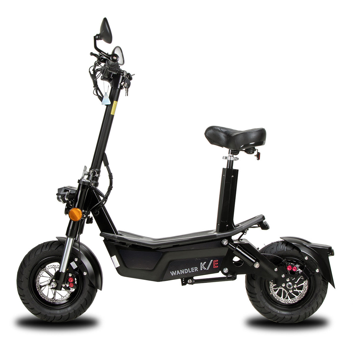WANDLER K/E Schwarz – Elektroroller 45 km/h mit Sitz für Alltag & Pendeln