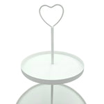 Etagere Paris weiß 48x30 rund Metall 3 Schichten 3-Stöckig Vintage Muffin Herz