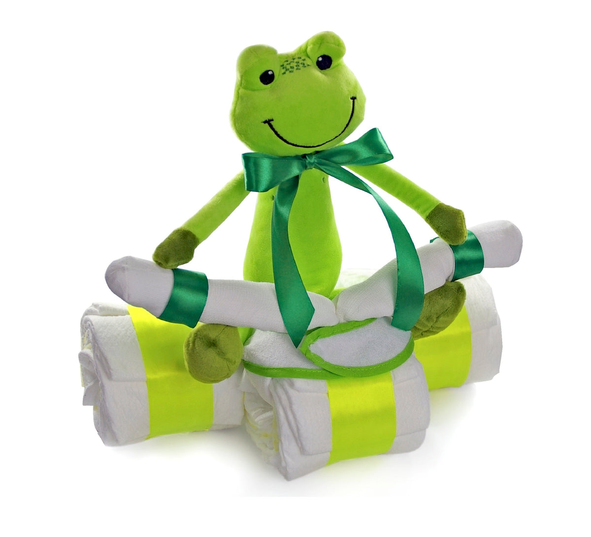 Windeltorte Windeldreirad Frosch grün zur Geburt