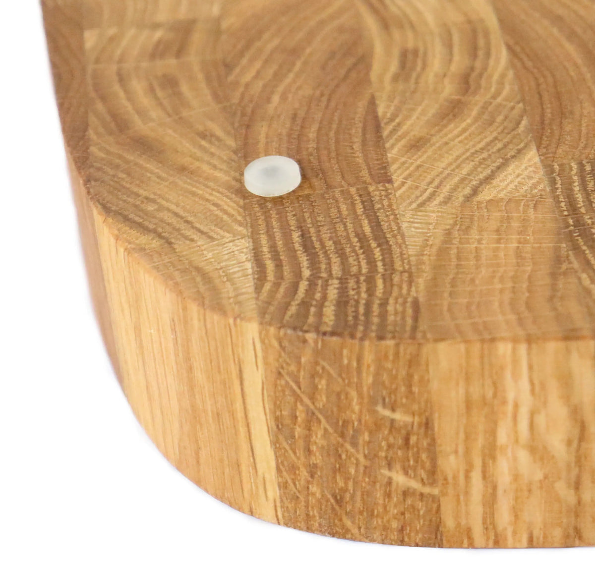 Großes Stirnholzbrett Eiche Oval 50x35x4cm – Massiver Hackblock mit Saftrille