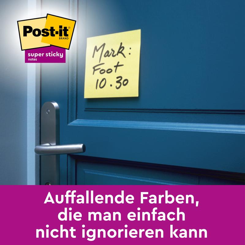 Post-it® Super Sticky Notes, 47,6 mm x 47,6 mm, 90 Blatt/Block, 100% PEFC