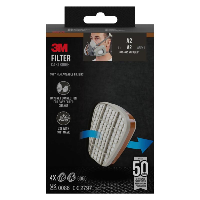3M™ Filterpatrone 6055, A2 Organische Dämpfe