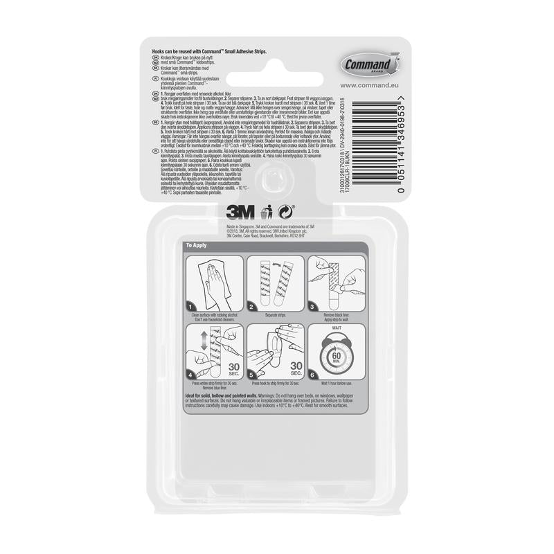 Command™ Mini-Haken, transparent, mit transparenten Strips, 17006CLRFGN | Packung (1 Stück)