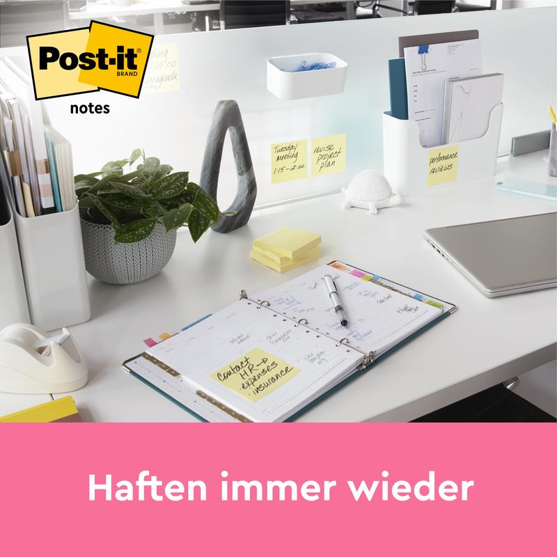 Post-it® Notes, Gelb, 38 mm x 51 mm, Promotion, 100 Blatt/Block, 16 Blöcke + 4 Gratis/Packung, 100% PEFC, SGSCH-PEFC-COC-110078 | Packung (1 Stück)
