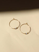Hoops aus Edelstahl mit schwarz gestreifter Rocailles Perle