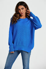 Oversized Jumper Top In Blue