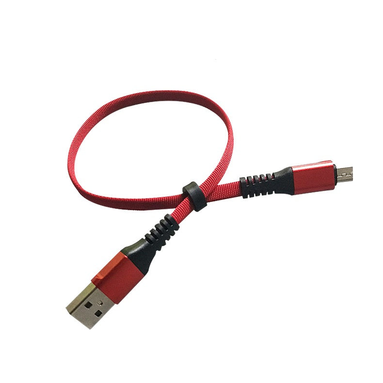 USB A Stecker zu Micro USB Stecker Kabel Flachkabel 32 cm in Rot | System-S