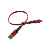 USB A Stecker zu Micro USB Stecker Kabel Flachkabel 32 cm in Rot | System-S
