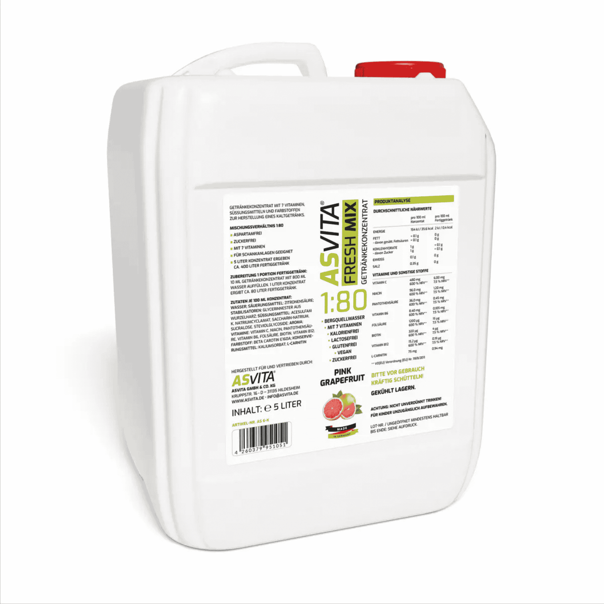 ASVita Fresh Mix Mineralgetränk 1:80 - 5L