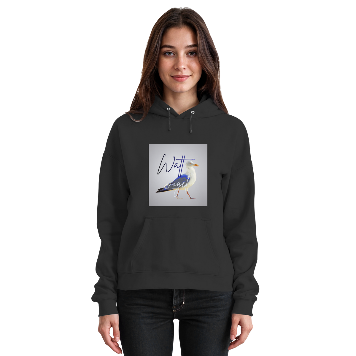 Wattvogel Motiv mit Nordsee Möwe  - Basic Unisex Hoodie