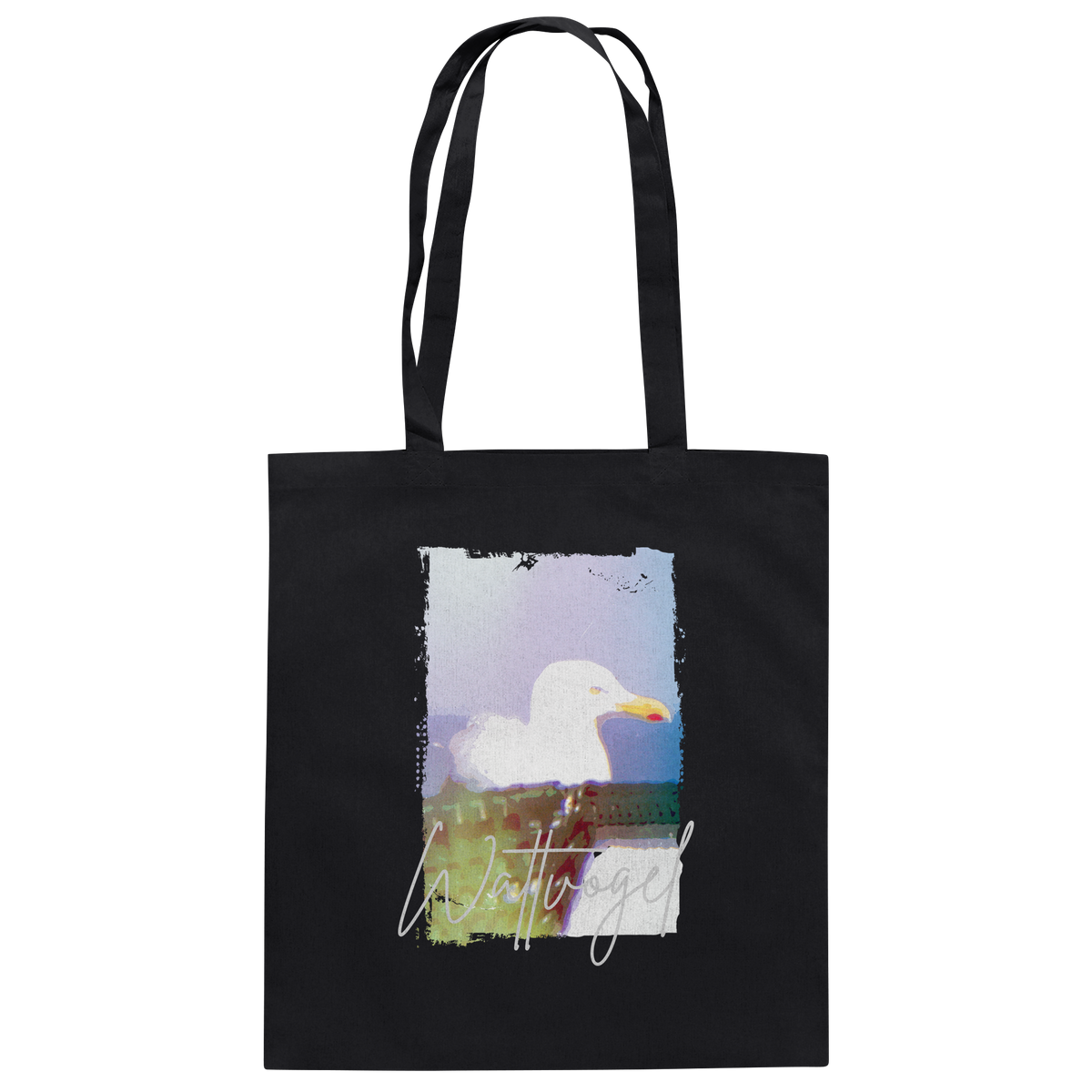Wattvogel® Nordsee Möwe – Strandkorb Moment  - Baumwolltasche