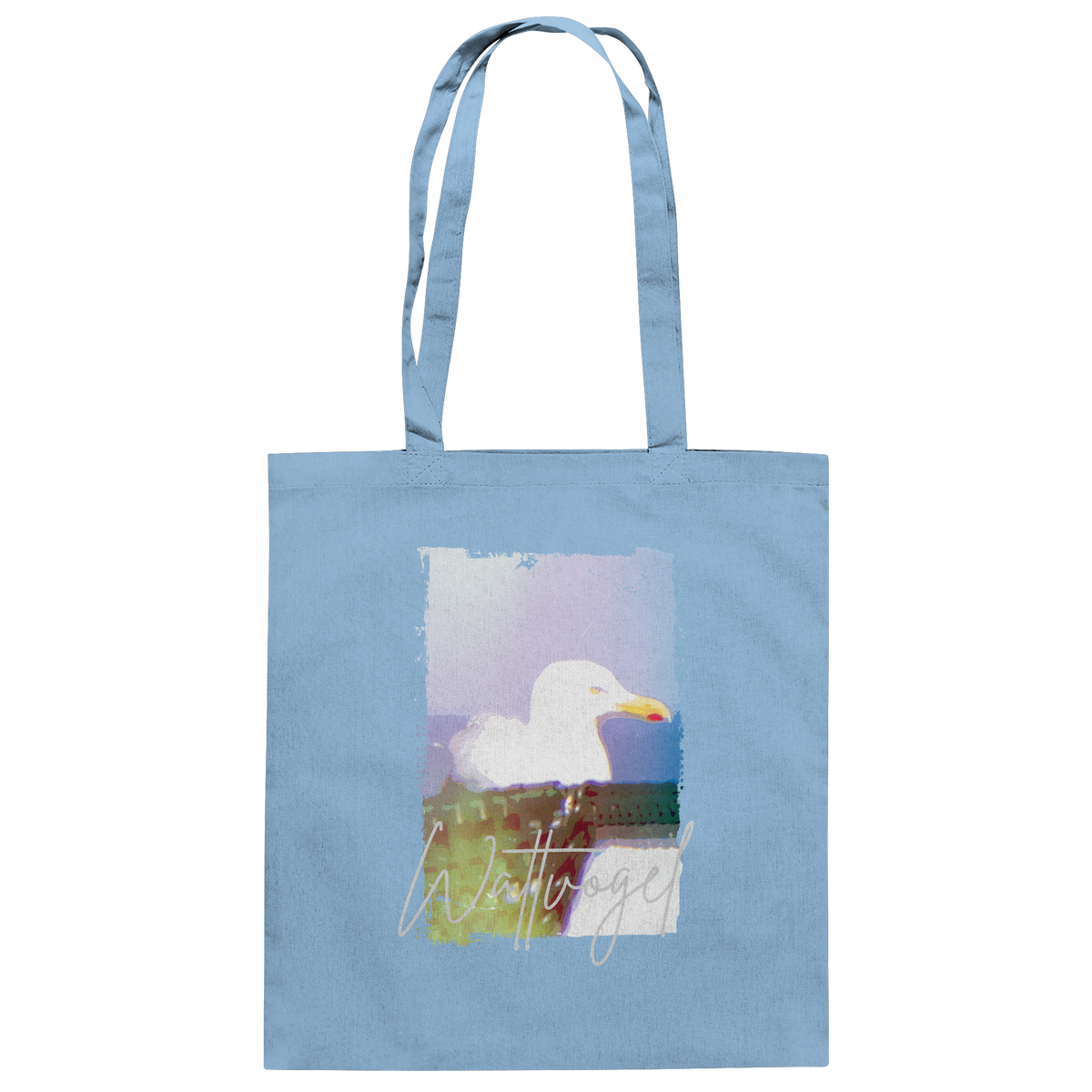 Wattvogel® Nordsee Möwe – Strandkorb Moment  - Baumwolltasche
