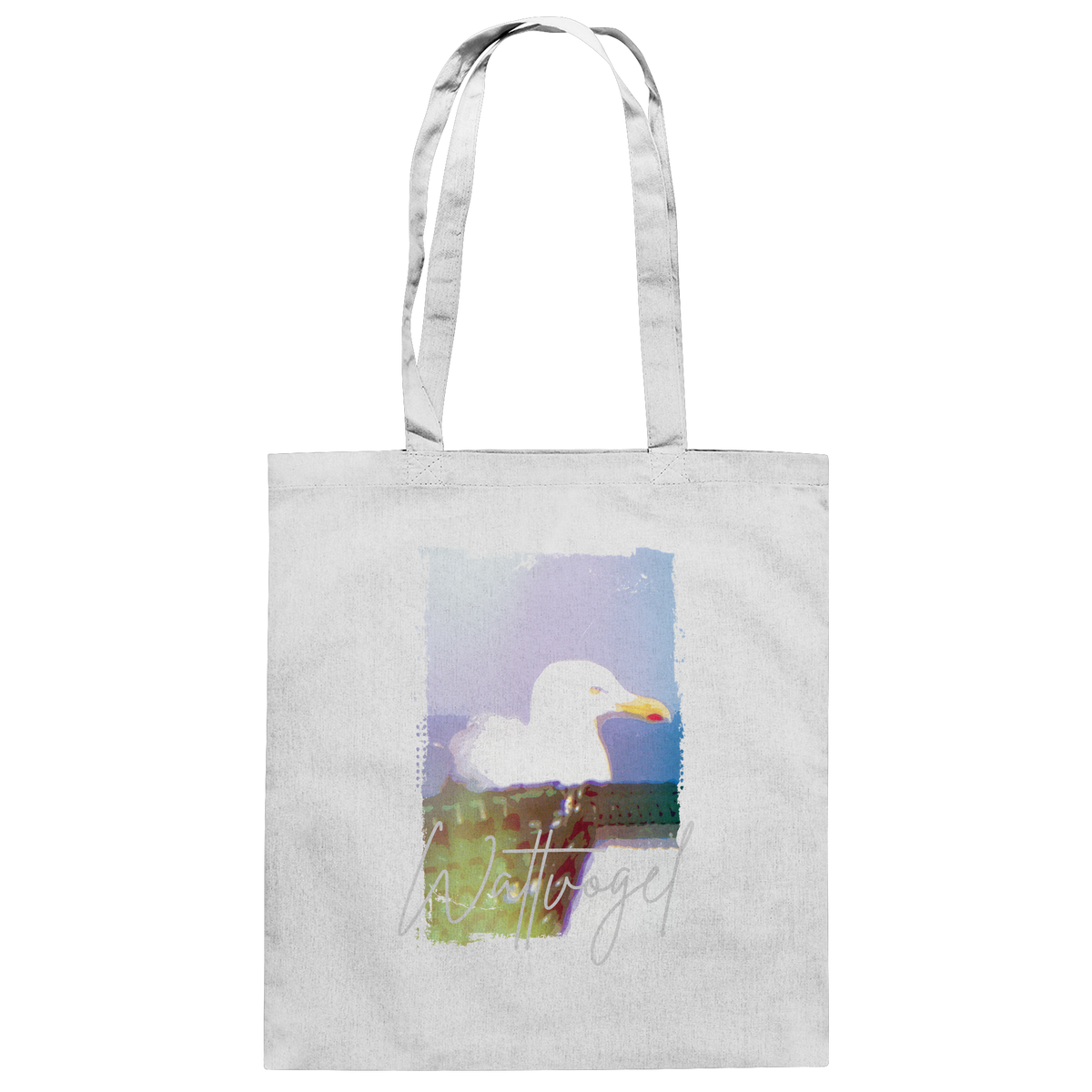 Wattvogel® Nordsee Möwe – Strandkorb Moment  - Baumwolltasche