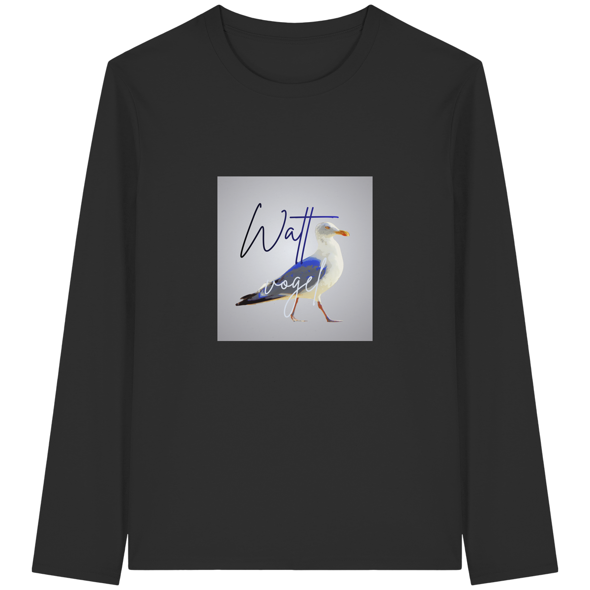 Wattvogel Motiv mit Nordsee Möwe  - Unisex Longsleeve T-Shirt