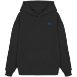 Motion Oversize Hoodie 350 g/m² – Bio-Baumwolle, blaue Stickerei