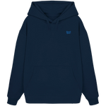 Motion Oversize Hoodie 350 g/m² – Bio-Baumwolle, blaue Stickerei