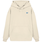 Motion Oversize Hoodie 350 g/m² – Bio-Baumwolle, blaue Stickerei