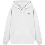 Motion Oversize Hoodie 350 g/m² – Bio-Baumwolle, blaue Stickerei