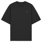 Core Oversize T-Shirt 200 g/m² – Bio-Baumwolle, grüne Stickerei