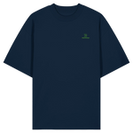 Core Oversize T-Shirt 200 g/m² – Bio-Baumwolle, grüne Stickerei