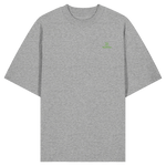 Core Oversize T-Shirt 200 g/m² – Bio-Baumwolle, grüne Stickerei