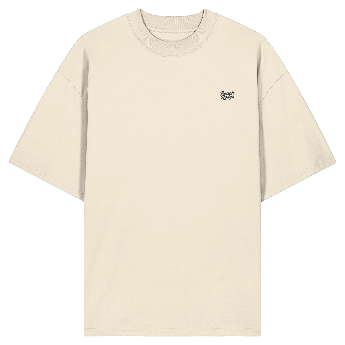 Form Oversize T-Shirt 200 g/m² – Bio-Baumwolle, schwarze Stickerei