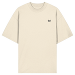 Form Oversize T-Shirt 200 g/m² – Bio-Baumwolle, schwarze Stickerei