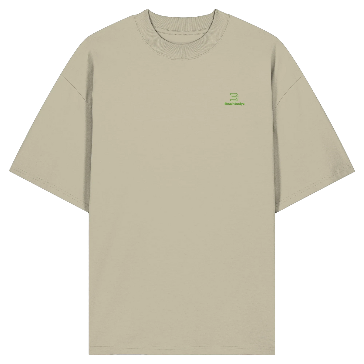 Core Oversize T-Shirt 200 g/m² – Bio-Baumwolle, grüne Stickerei