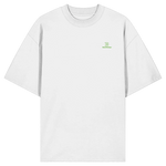 Core Oversize T-Shirt 200 g/m² – Bio-Baumwolle, grüne Stickerei