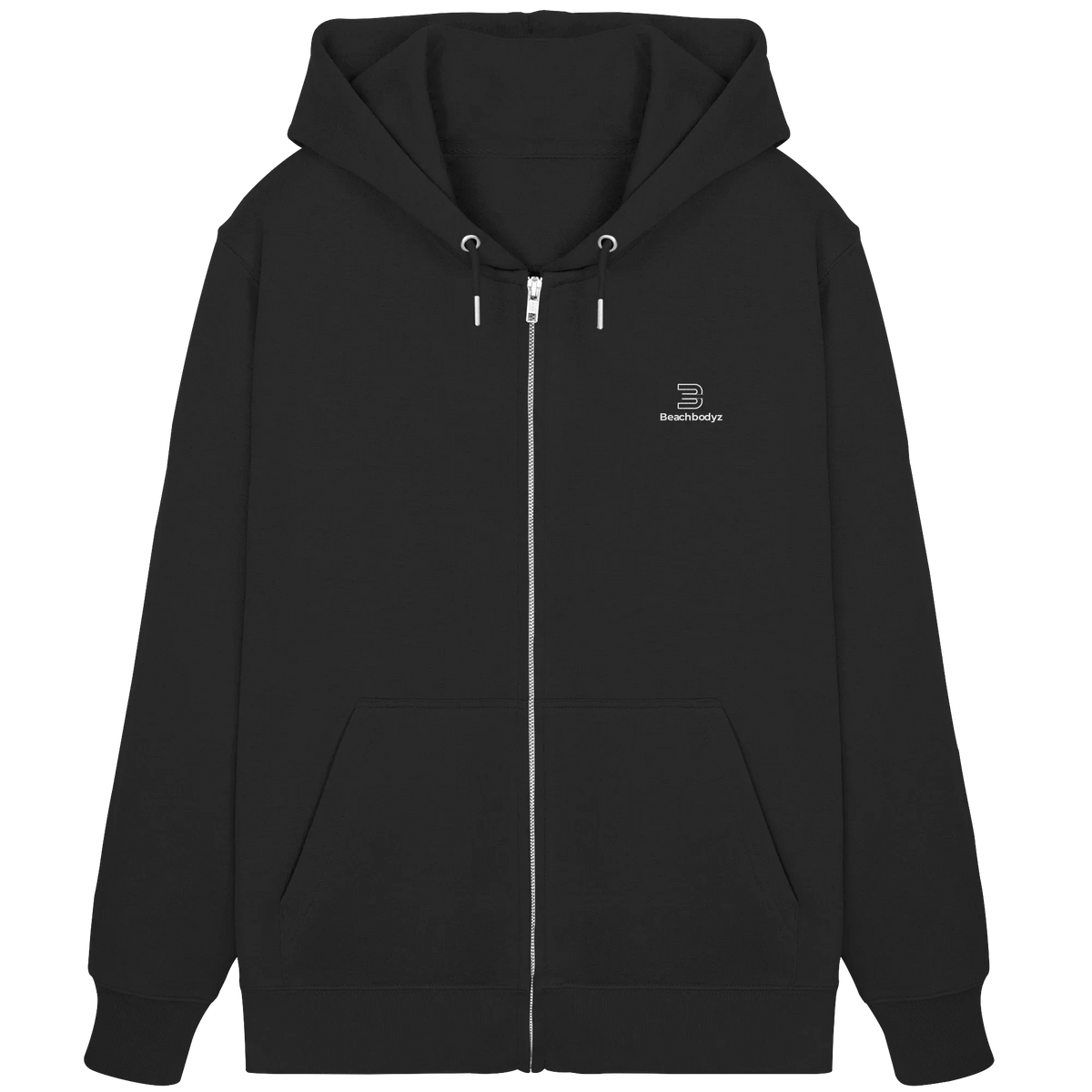 Identity Zip Hoodie 350 g/m² – Bio-Baumwolle, weiße Stickerei