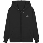 Identity Zip Hoodie 350 g/m² – Bio-Baumwolle, weiße Stickerei