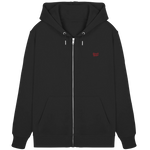 Power Zip Hoodie 350 g/m² – Bio-Baumwolle, rote Stickerei