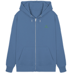Core Zip Hoodie 350 g/m² – Bio-Baumwolle, grüne Stickerei