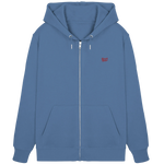 Power Zip Hoodie 350 g/m² – Bio-Baumwolle, rote Stickerei