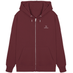 Identity Zip Hoodie 350 g/m² – Bio-Baumwolle, weiße Stickerei