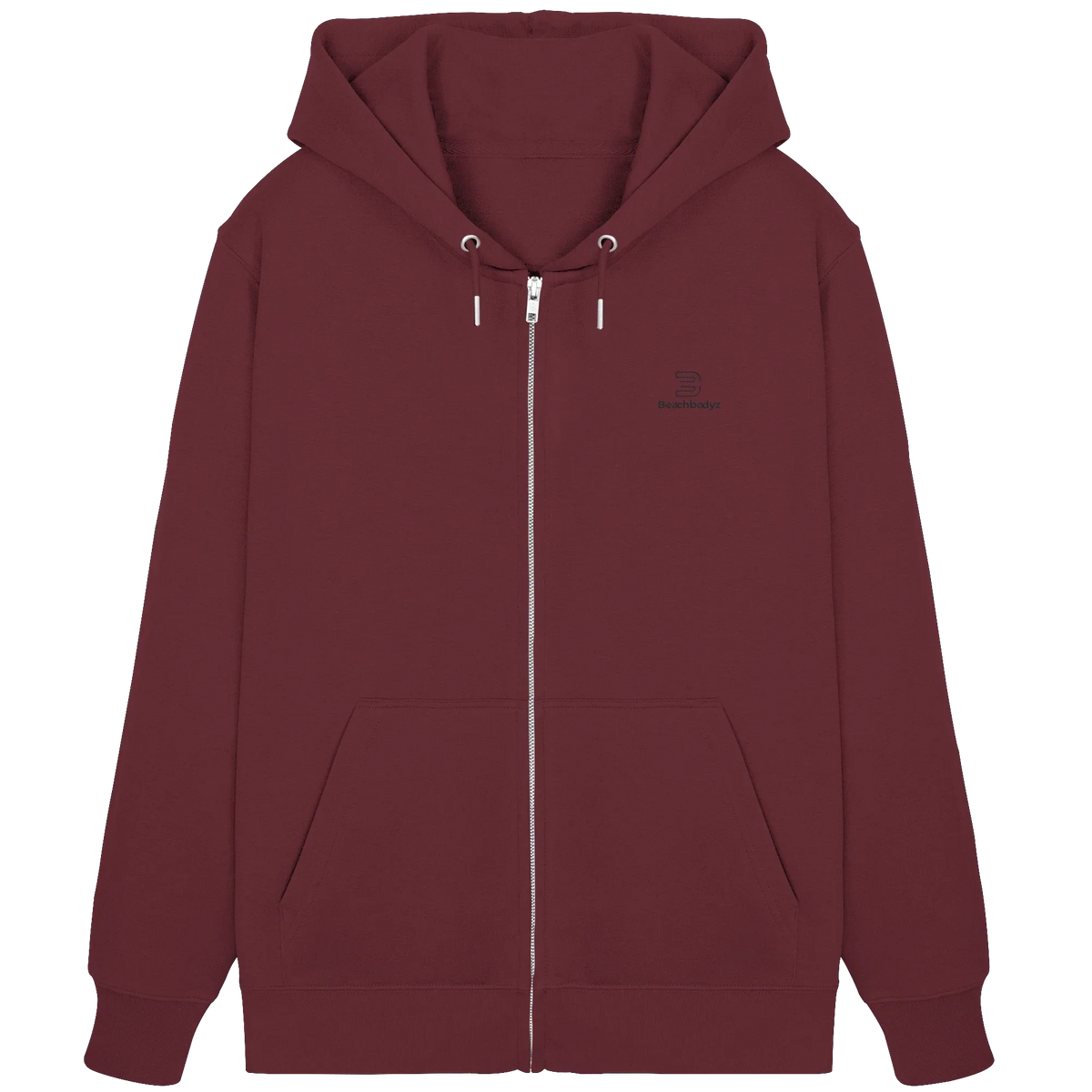Standard Zip Hoodie 350 g/m² – Bio-Baumwolle, schwarze Stickerei