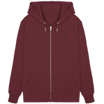 Standard Zip Hoodie 350 g/m² – Bio-Baumwolle, schwarze Stickerei