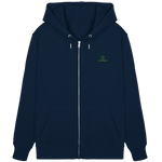 Core Zip Hoodie 350 g/m² – Bio-Baumwolle, grüne Stickerei