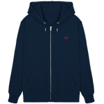 Power Zip Hoodie 350 g/m² – Bio-Baumwolle, rote Stickerei