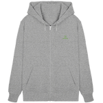 Core Zip Hoodie 350 g/m² – Bio-Baumwolle, grüne Stickerei