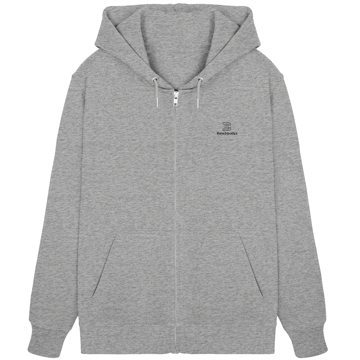 Standard Zip Hoodie 350 g/m² – Bio-Baumwolle, schwarze Stickerei