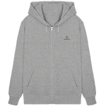 Standard Zip Hoodie 350 g/m² – Bio-Baumwolle, schwarze Stickerei