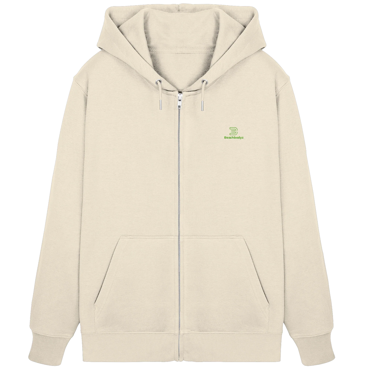Core Zip Hoodie 350 g/m² – Bio-Baumwolle, grüne Stickerei
