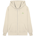 Core Zip Hoodie 350 g/m² – Bio-Baumwolle, grüne Stickerei