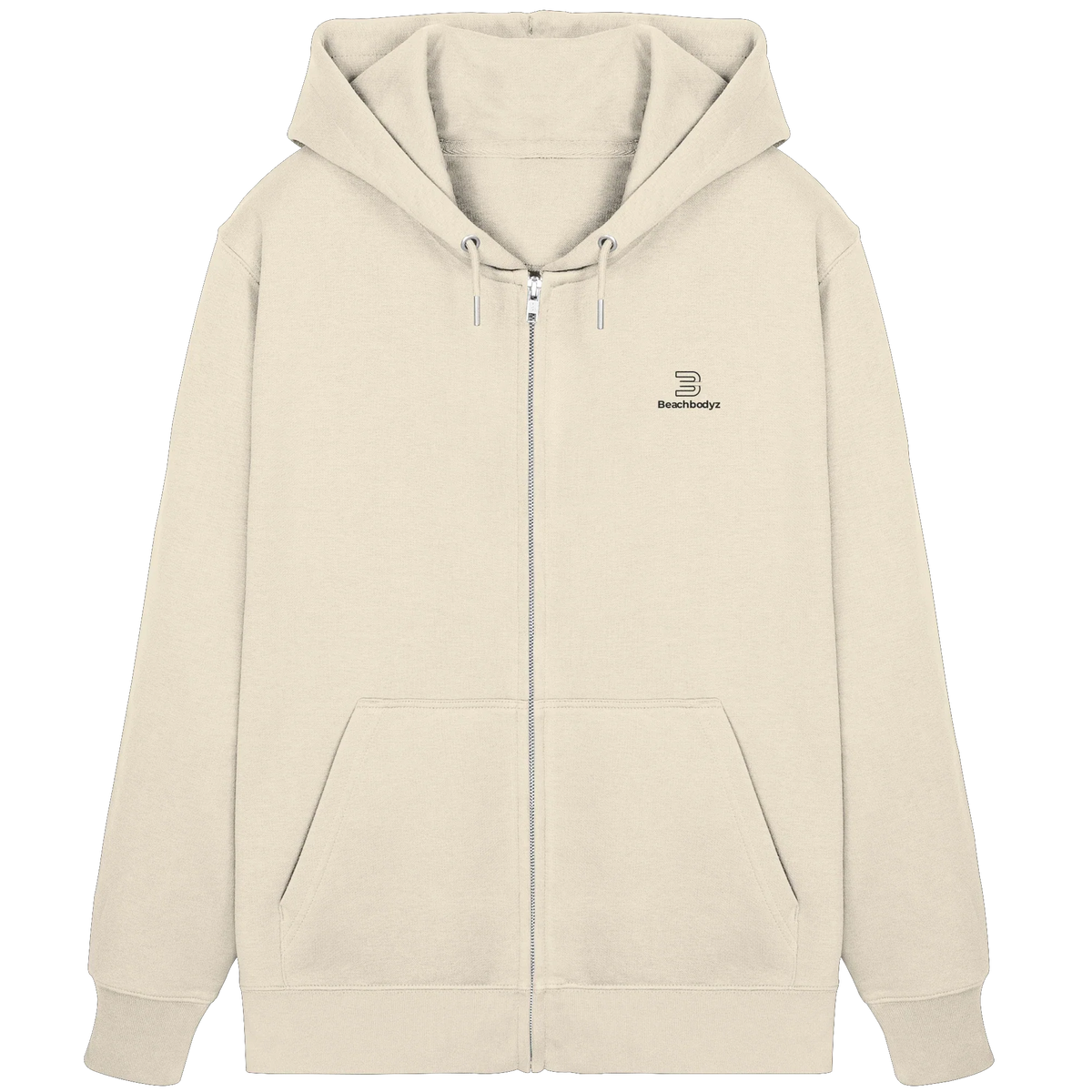 Standard Zip Hoodie 350 g/m² – Bio-Baumwolle, schwarze Stickerei